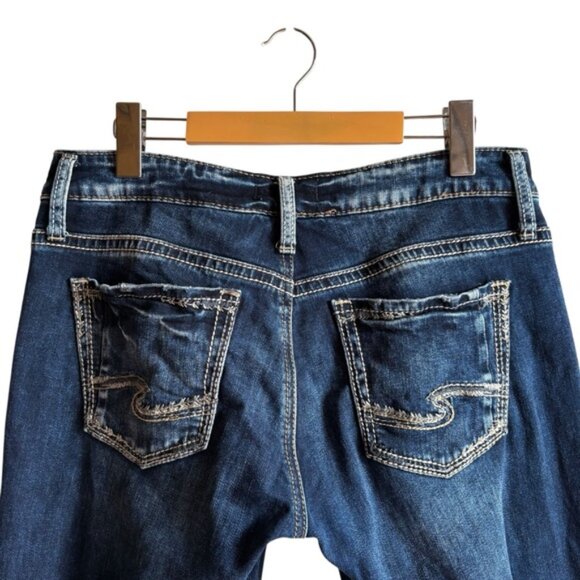 Silver Jeans Boyfriend Fit Dark Indigo 28x27 Mid Rise - Picture 8 of 13